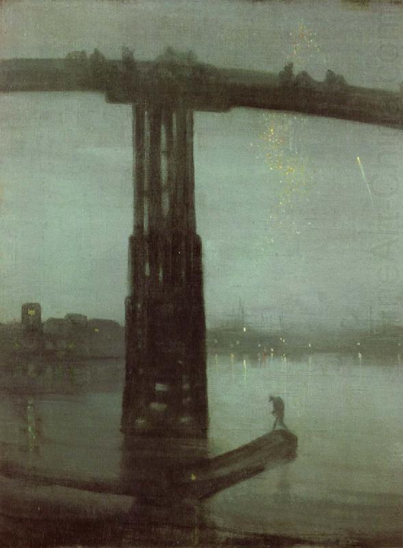 James Mcneill Whistler Nocturne in blatte and gold china oil painting image